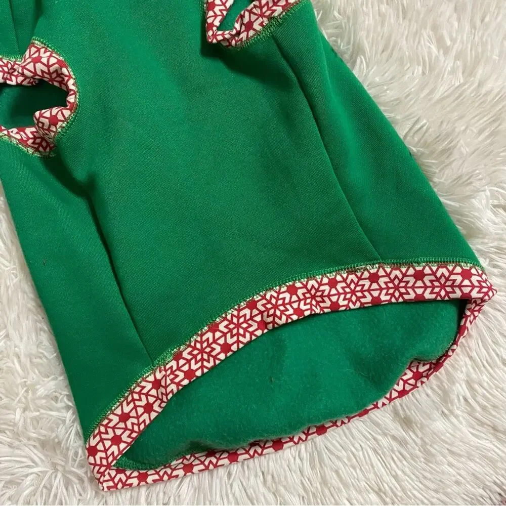 Santa’s Helper Green Reindeer Antlers Hooded Dog Costume Shirt